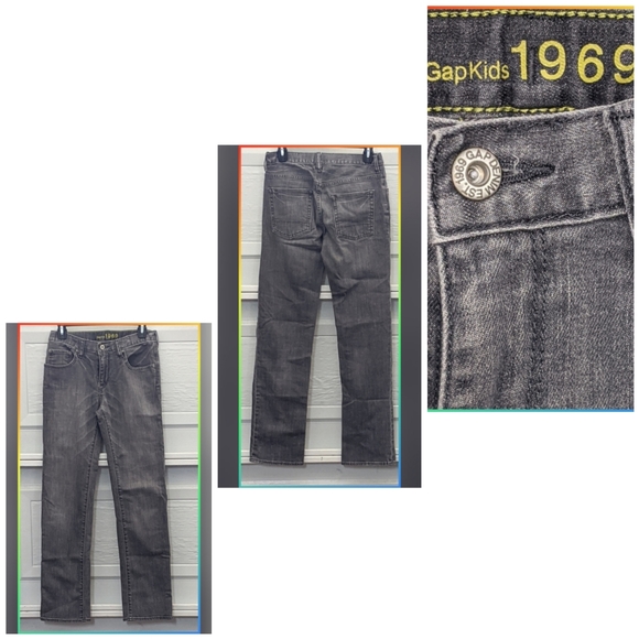 GAPKIDS 1969 BOYS STRAIGHT DISTRESSED GRAY JEANS - Picture 2 of 5